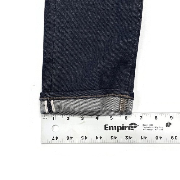 Uniqlo Jeans Selvedge Slim Straight Jeans Mens 32 x 32 Dark Blue Kaihara Denim - Picture 11 of 16